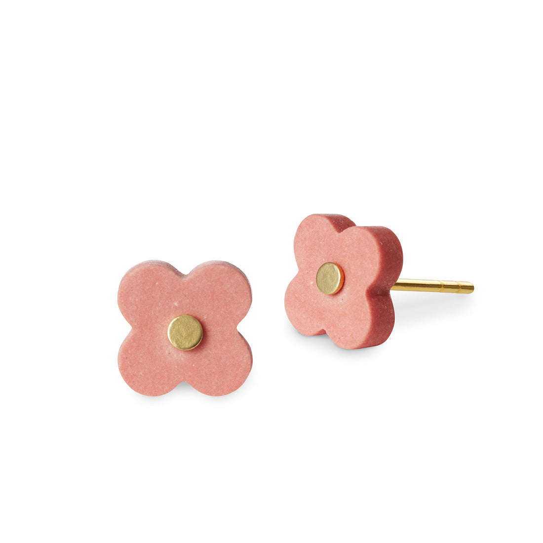 AURA studs · CORAL/GOLD 