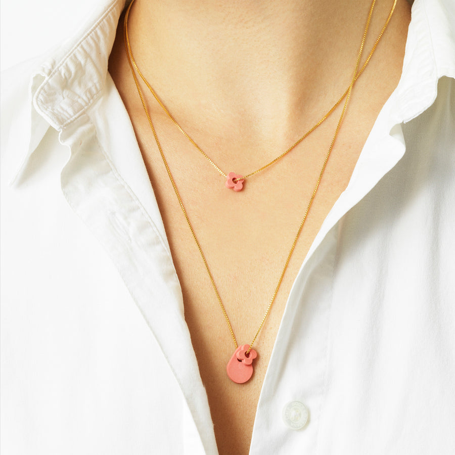 AURA necklace duo · CORAL