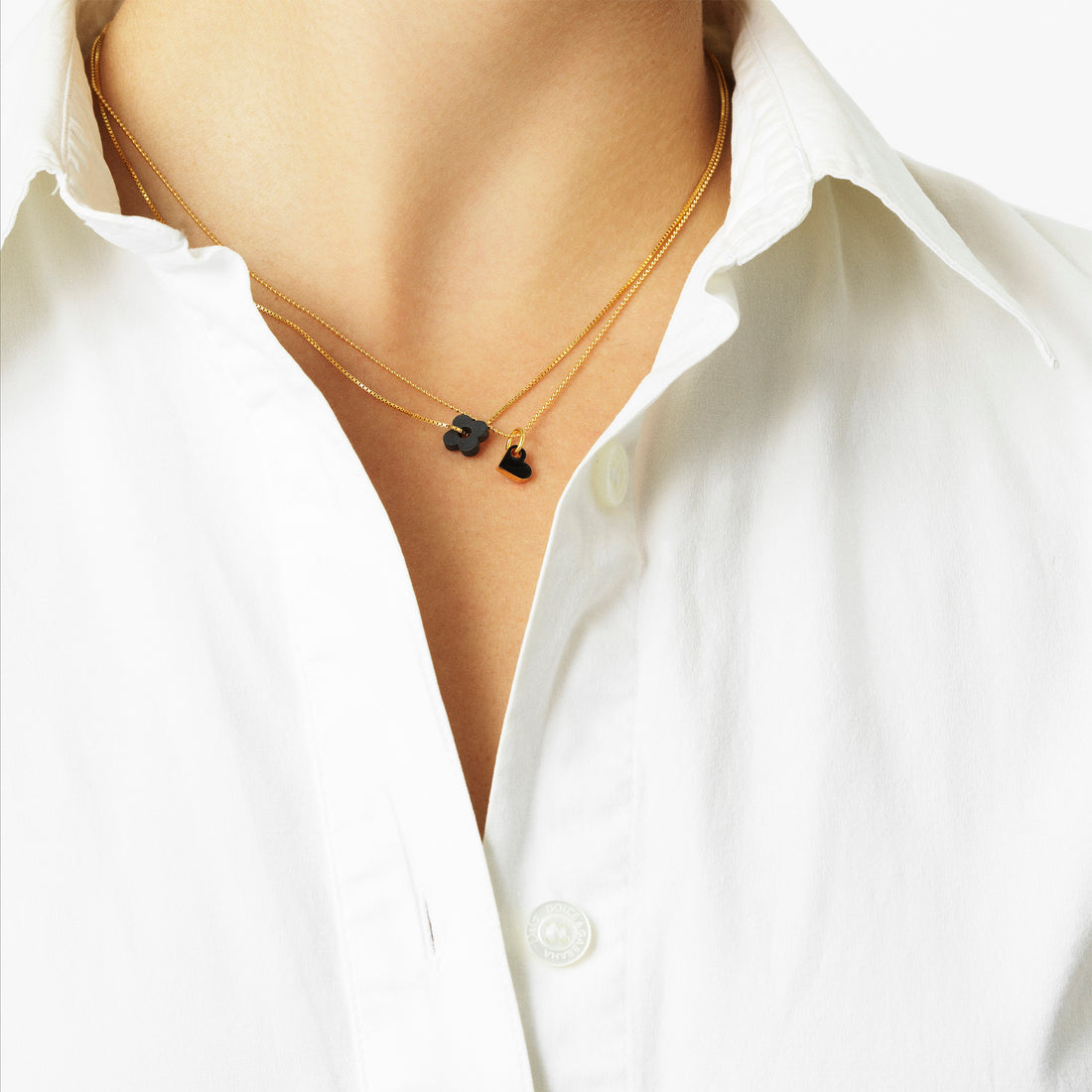 SIGN heart necklace · GOLD · BLACK