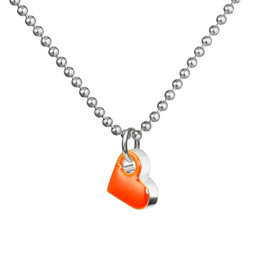 SIGN heart necklace · SILVER · NEON ORANGE