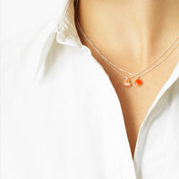 SIGN heart necklace · SILVER · NEON ORANGE