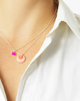 SIGN heart necklace · SILVER · NEON PINK