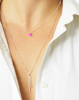 SIGN heart necklace · SILVER · NEON PINK